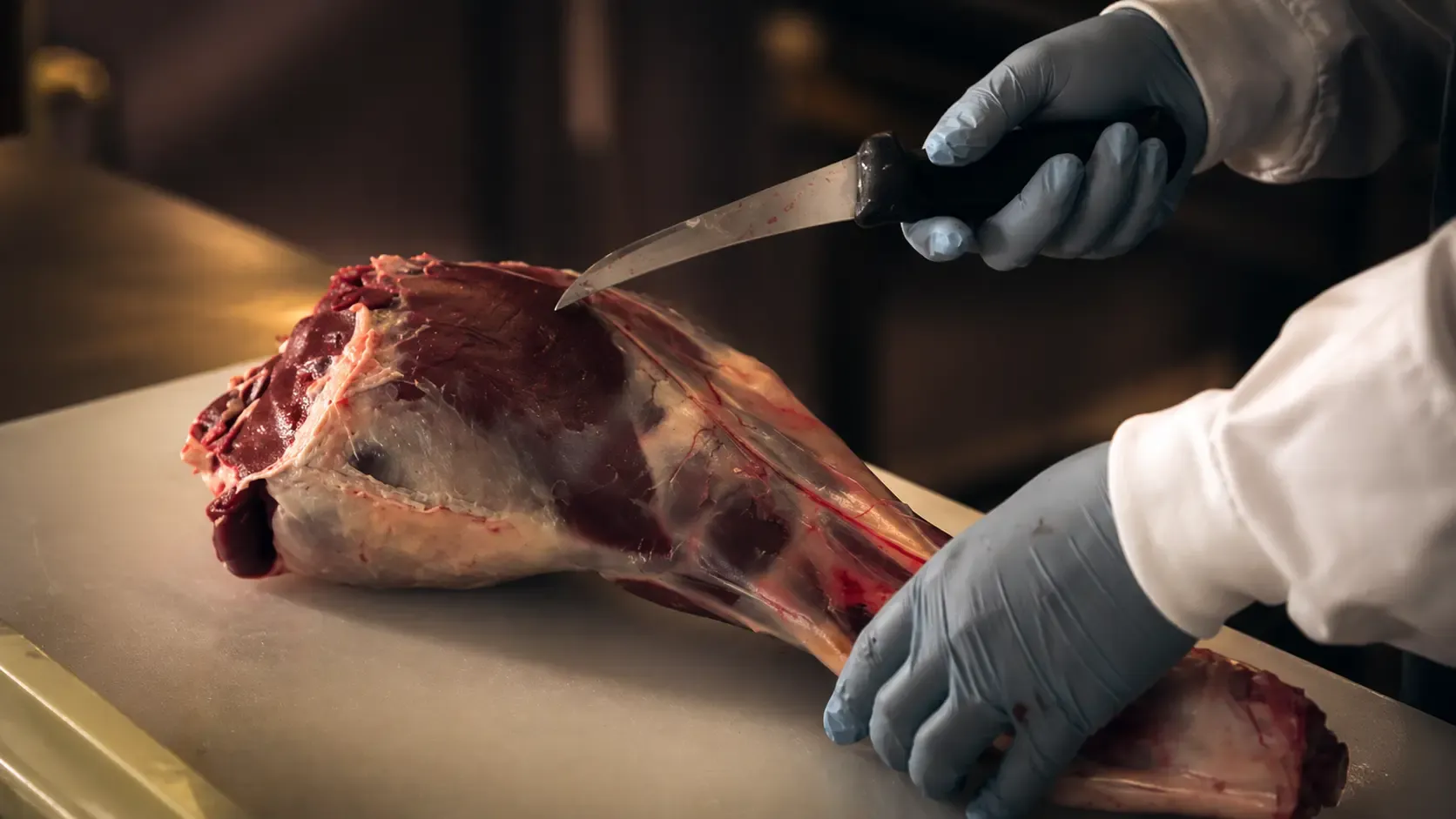 十勝エゾ鹿の解体作業